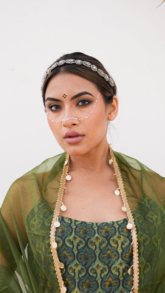 Gulrukh Green Jaal Straight Set