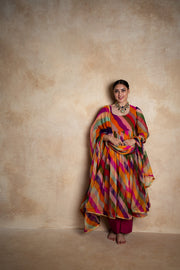Arzu Peach Anarkali Set 2