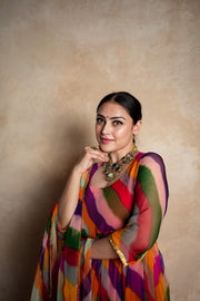 Arzu Peach Anarkali Set 4