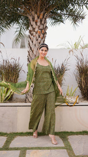 Gulrukh Green Butti Staright Set 3