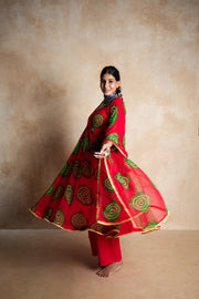 Arzu Red-Green Anarkali Set 2