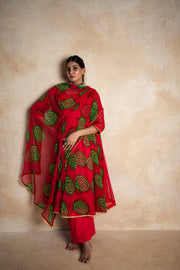 Arzu Red-Green Anarkali Set 5