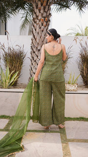 Gulrukh Green Butti Staright Set 8