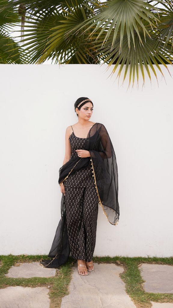 Gulrukh Black Straight set Gulabo Jaipur