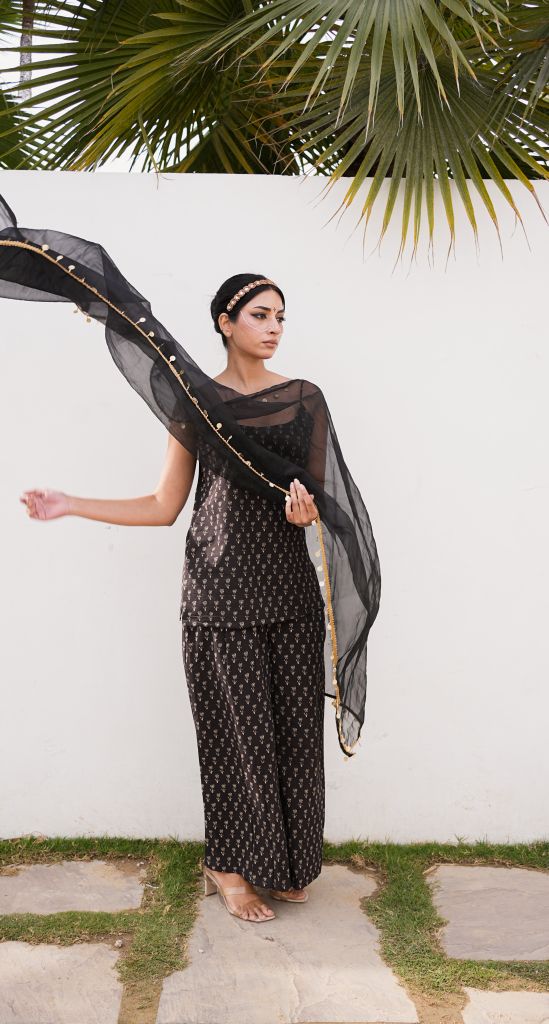 Gulrukh Black Straight set Gulabo Jaipur