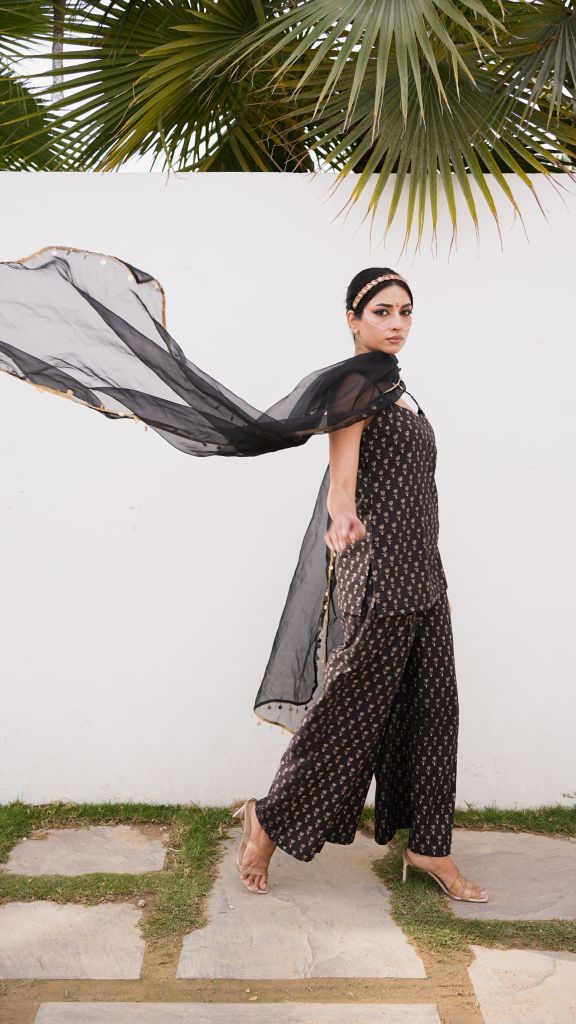 Gulrukh Black Straight set Gulabo Jaipur