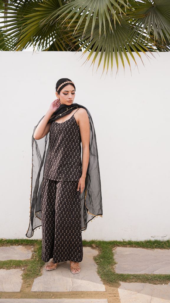 Gulrukh Black Straight set Gulabo Jaipur