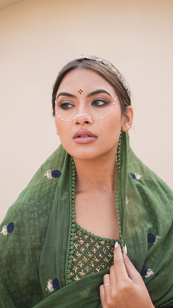 Arwa Green Anarkali Set