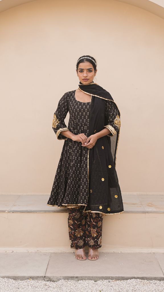 Ira Black Anarkali Set