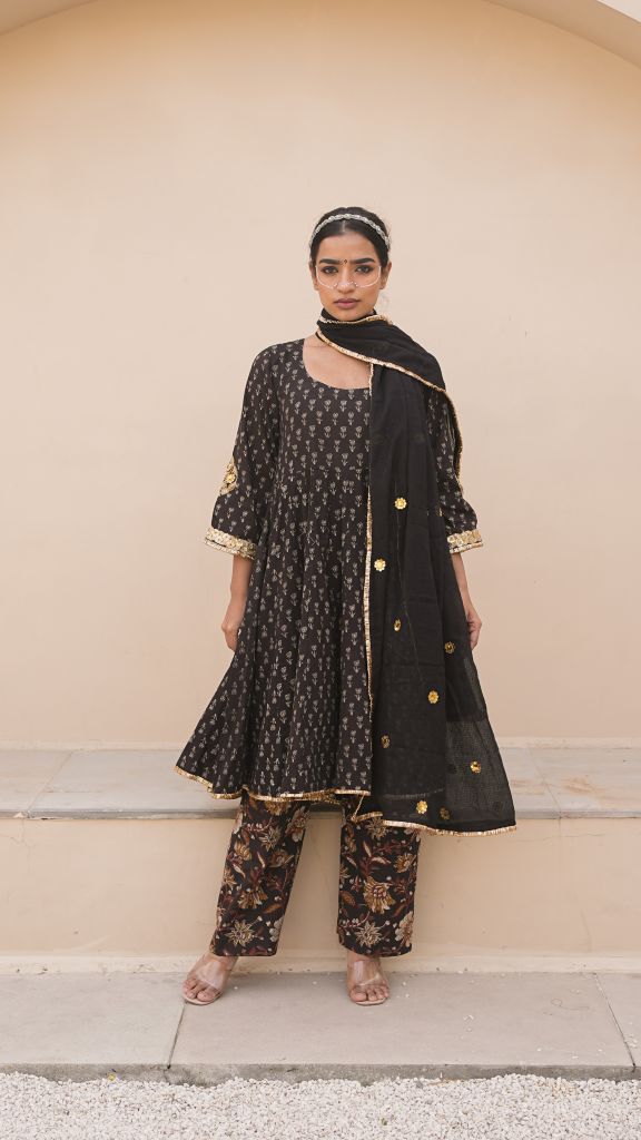 Ira Black Anarkali Set