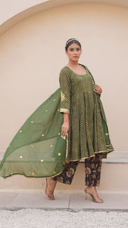 Ira Green Butti Anarkali Set 2