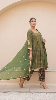 Ira Green Butti Anarkali Set 3