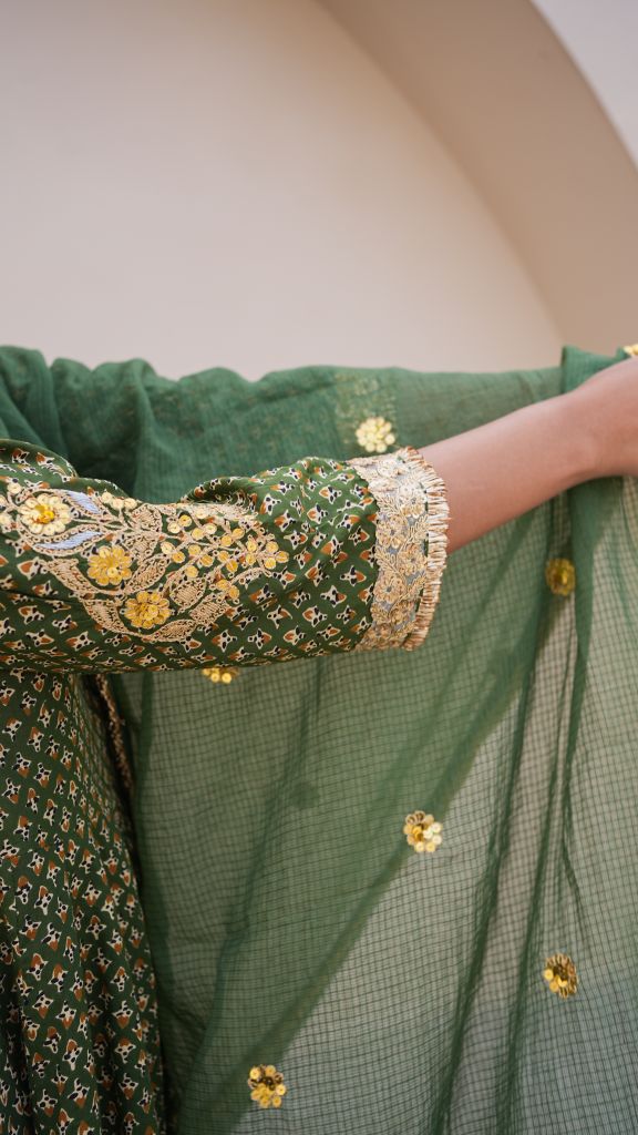 Ira Green Butti Anarkali Set Gulabo Jaipur