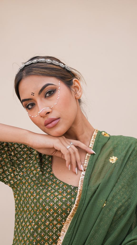 Ira Green Butti Anarkali Set Gulabo Jaipur