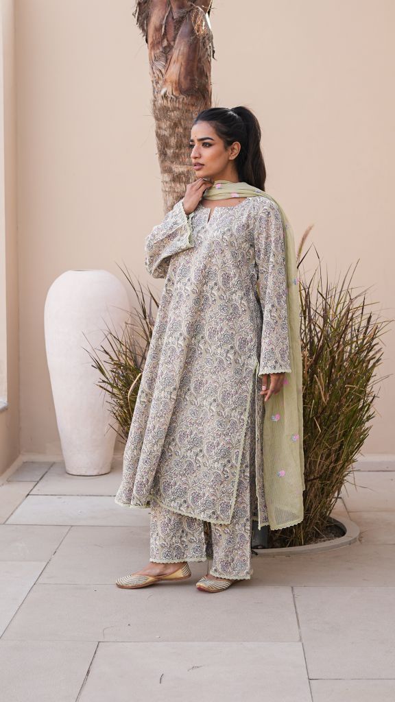 Afsana Mint Straight Set Gulabo Jaipur