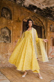 Hairat Yellow  Anarkali Set 5
