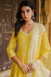 Hairat Yellow  Anarkali Set 3