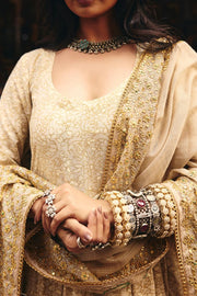 Zeenat White Golden Anarkali Set 4