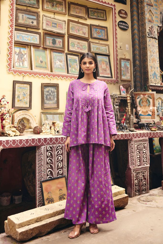 Zaid Purple Butti Co-ord Set