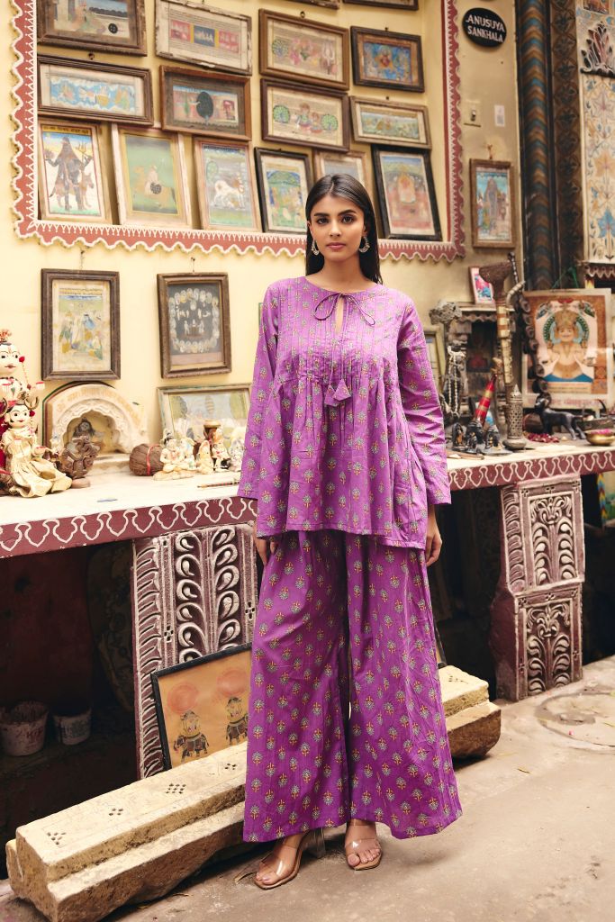 Zaid Purple Butti Co-ord Set