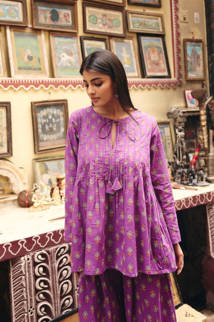 Zaid Purple Butti Co-ord Set
