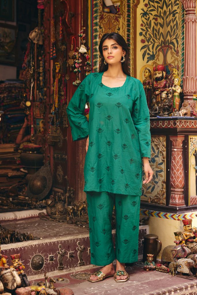 Falak Green Co-ord  Set Gulabo Jaipur