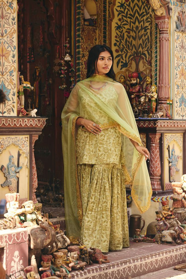 Leela Pista Sharara Set