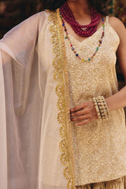Leela White Golden Sharara Set 4