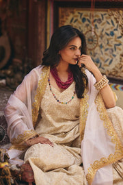 Leela White Golden Sharara Set 5