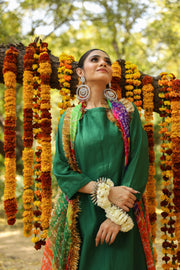 Hema Green Silk Straight Set With Leheriya Dupatta 2
