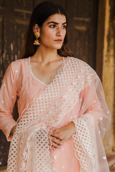 Hairat Peach  Straight Kurta Set