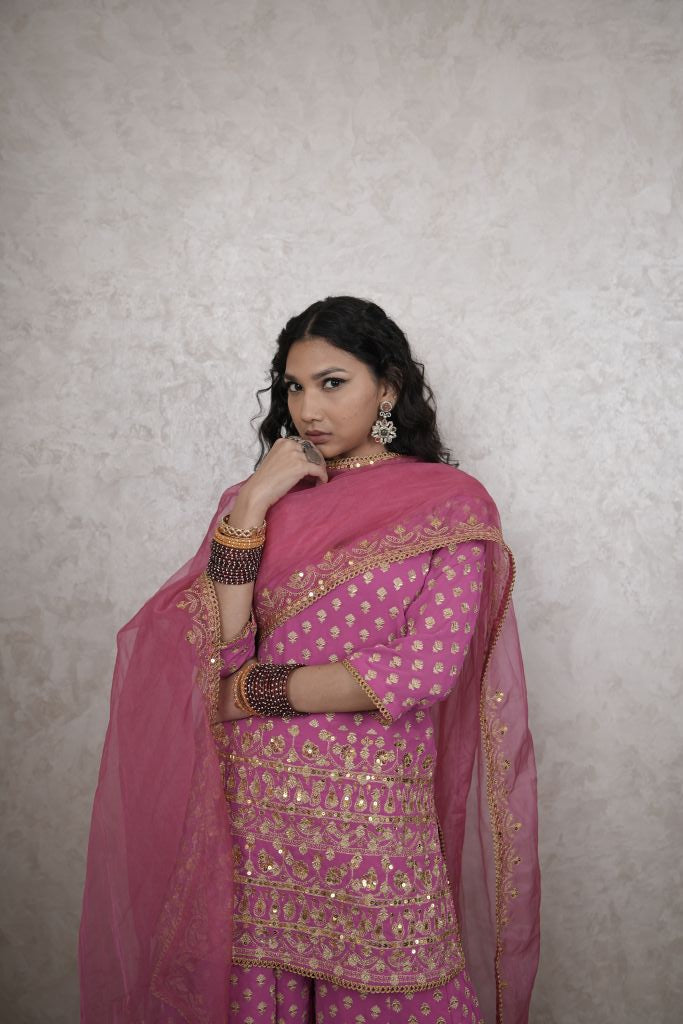 Zuri Rani Pink Sharara Set