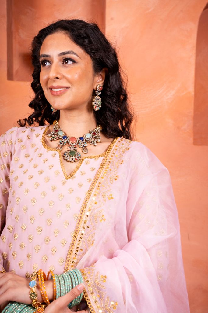 Zuri Light Pink Sharara Set