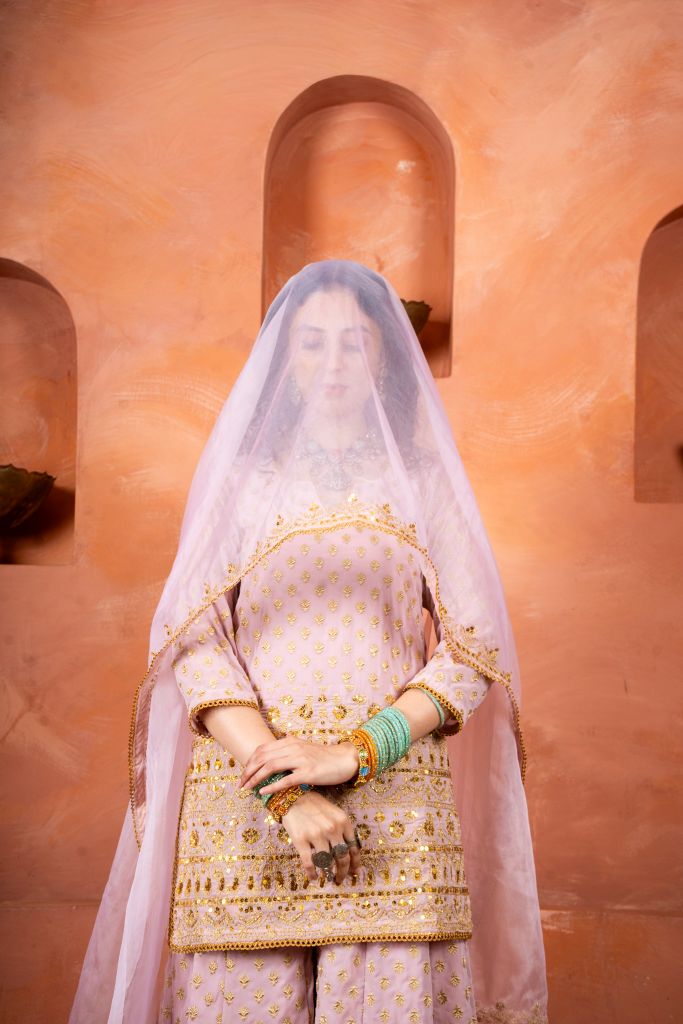 Zuri Light Pink Sharara Set