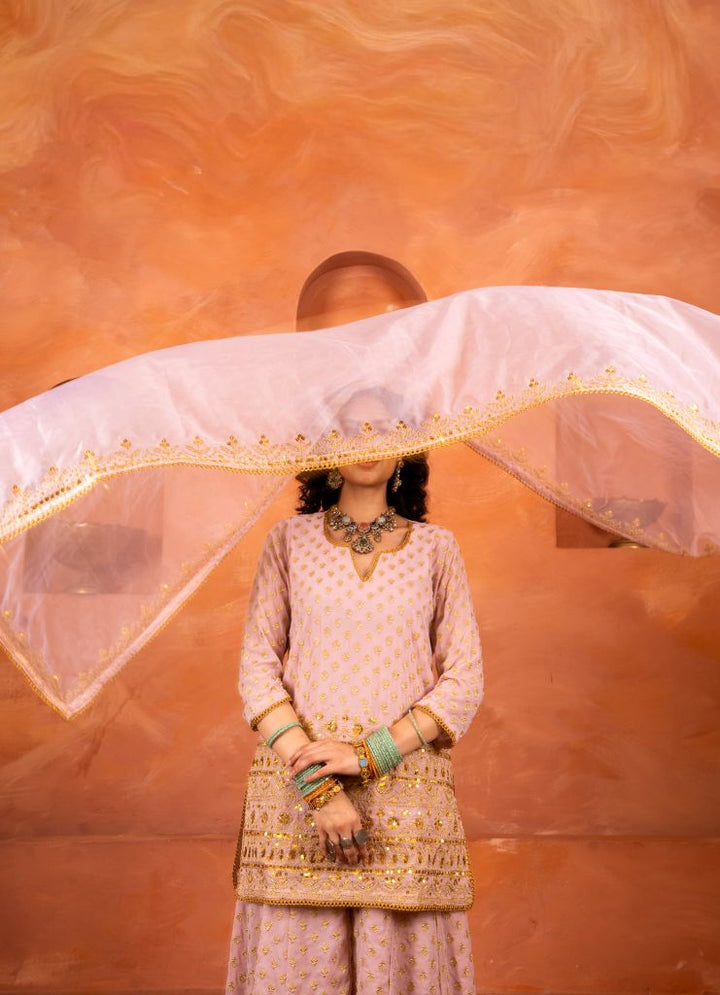 Zuri Light Pink Sharara Set