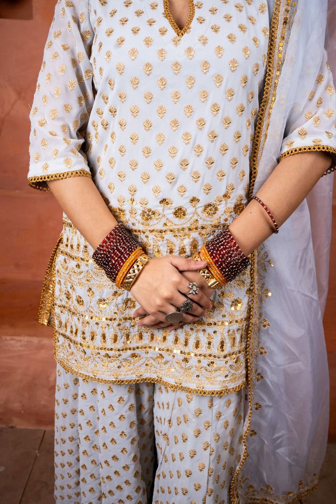 Zuri Grey Sharara Set