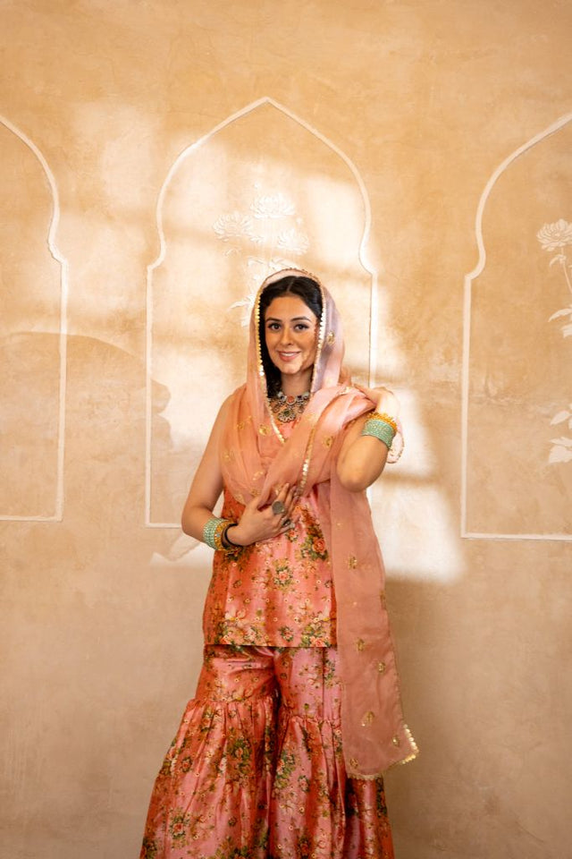 Nirali Peach Sharara set