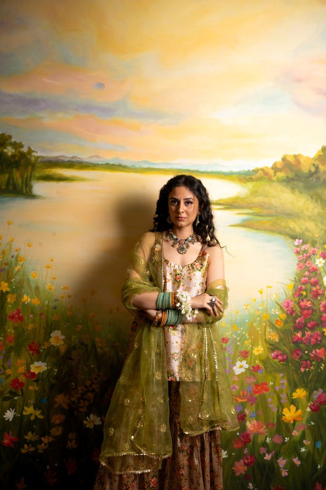 Nirali  Green Sharara set