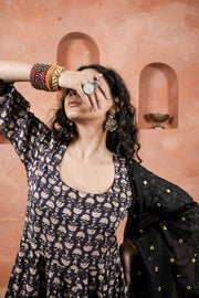 Hania Black Butti Anarkali Set 5