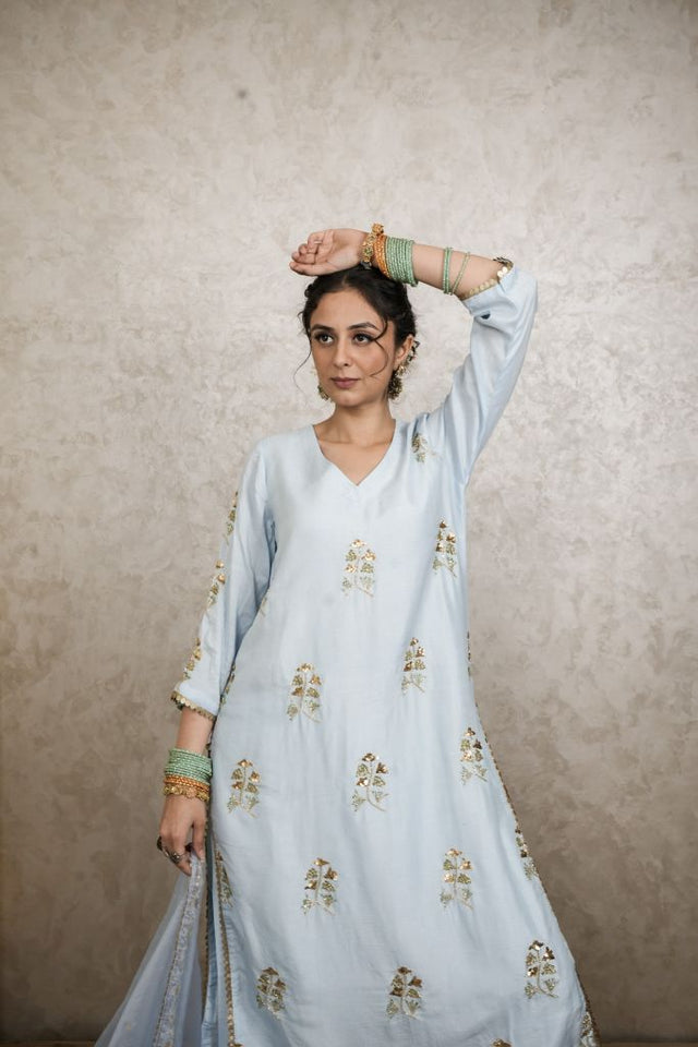 Shyra Powder Blue Straight Set