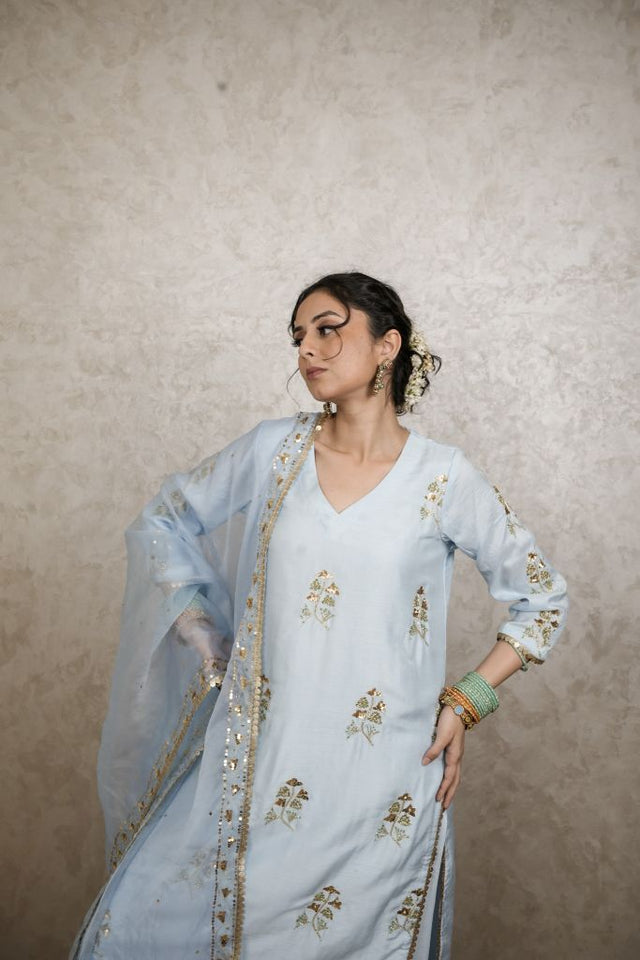 Shyra Powder Blue Straight Set