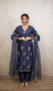 Shyra Navy Blue Straight Set Gulabo Jaipur