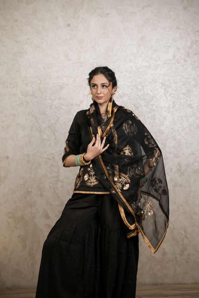 Mita Black Sharara Set