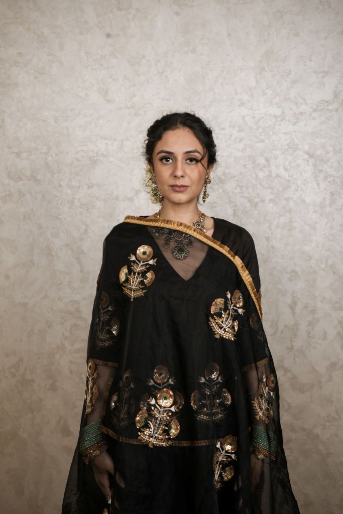 Mita Black Sharara Set