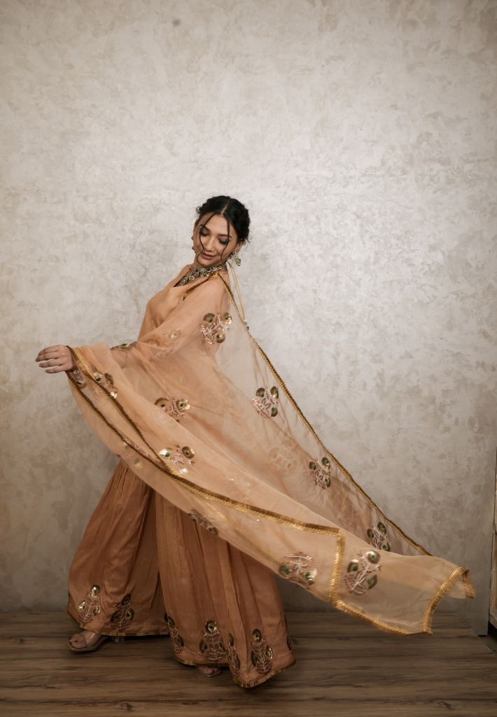 Mita Golden Sharara Set