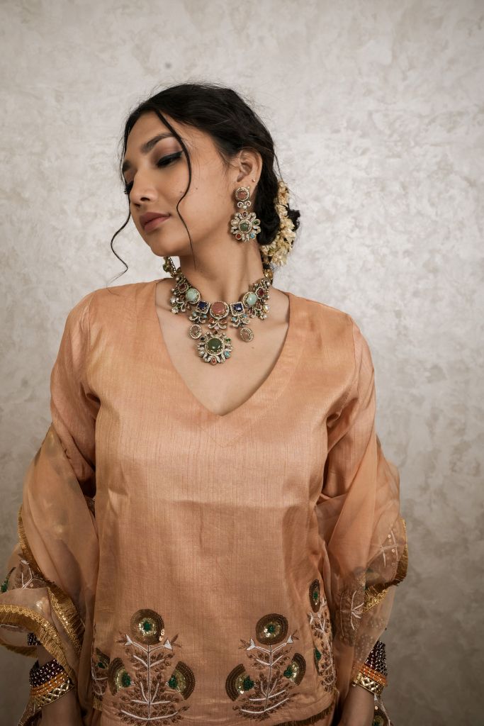 Mita Golden Sharara Set