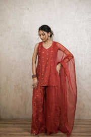 Noya Red Straight Set Gulabo Jaipur