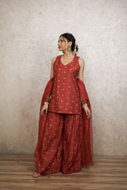Noya Red Straight Set Gulabo Jaipur