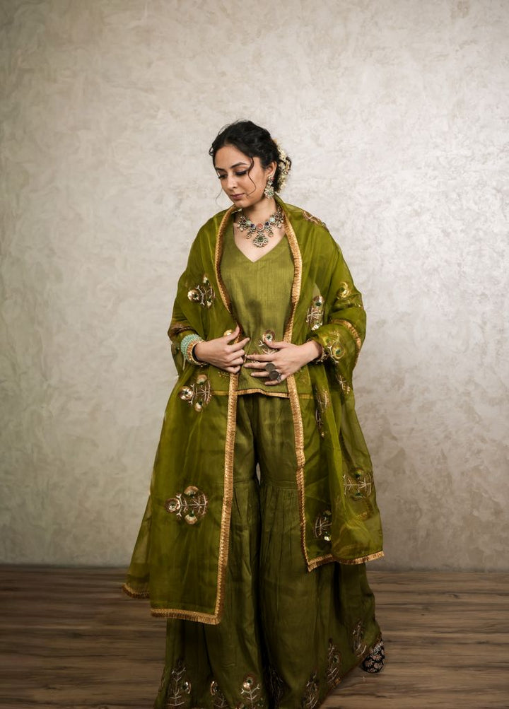 Mita Green Sharara Set