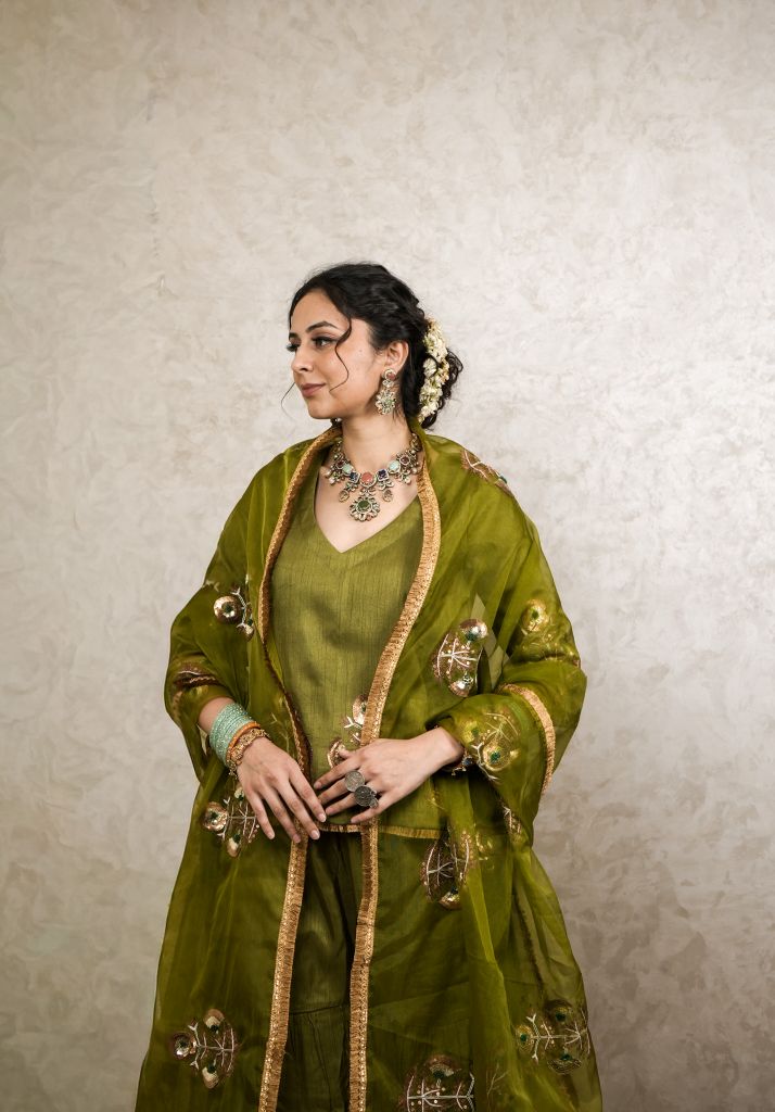 Mita Green Sharara Set